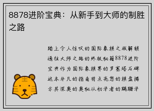 8878进阶宝典：从新手到大师的制胜之路